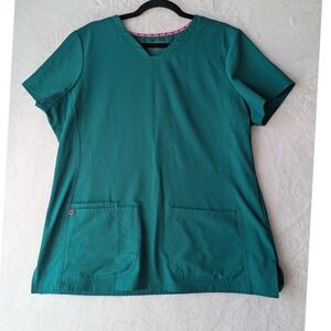 Heartsoul Hunter Green Scrub Top Womens XL Hospital Office Dental